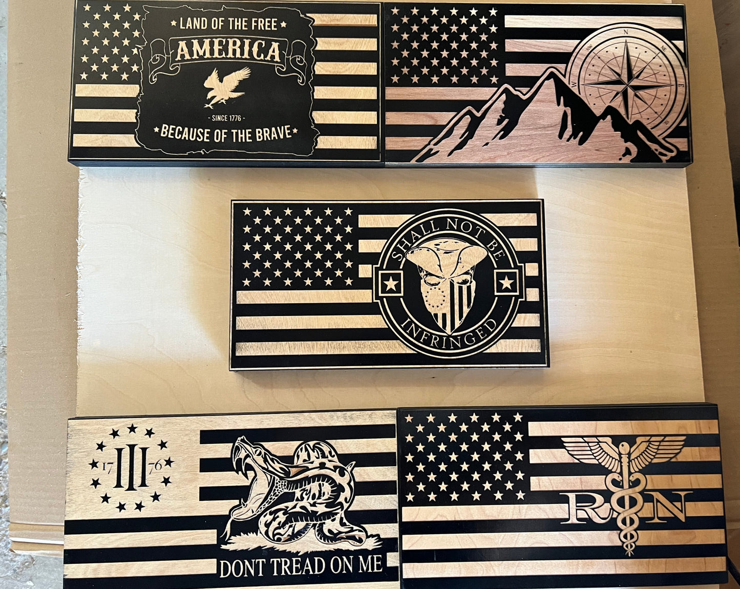 Small Laser Engraved Flag (Flat)